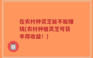 在农村种灵芝能不能赚钱(农村种植灵芝可获丰厚收益！)