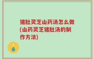 猪肚灵芝山药汤怎么做(山药灵芝猪肚汤的制作方法)