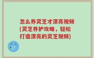 怎么养灵芝才漂亮视频(灵芝养护攻略，轻松打造漂亮的灵芝视频)