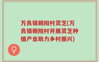 万良镇朝阳村灵芝(万良镇朝阳村开展灵芝种植产业助力乡村振兴)