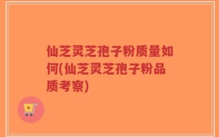 仙芝灵芝孢子粉质量如何(仙芝灵芝孢子粉品质考察)