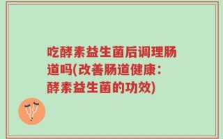 吃酵素益生菌后调理肠道吗(改善肠道健康：酵素益生菌的功效)