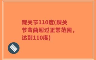 踝关节110度(踝关节弯曲超过正常范围，达到110度)