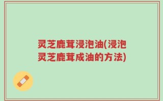 灵芝鹿茸浸泡油(浸泡灵芝鹿茸成油的方法)