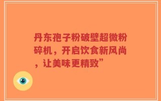 丹东孢子粉破壁超微粉碎机，开启饮食新风尚，让美味更精致”