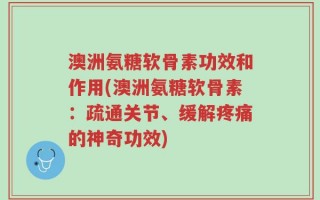 澳洲氨糖软骨素功效和作用(澳洲氨糖软骨素：疏通关节、缓解疼痛的神奇功效)