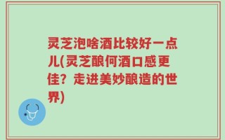 灵芝泡啥酒比较好一点儿(灵芝酿何酒口感更佳？走进美妙酿造的世界)