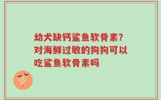 幼犬缺钙鲨鱼软骨素？对海鲜过敏的狗狗可以吃鲨鱼软骨素吗