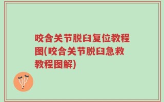 咬合关节脱臼复位教程图(咬合关节脱臼急救教程图解)