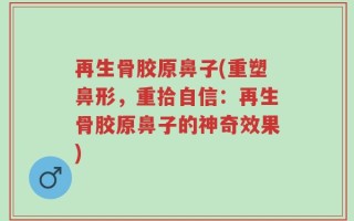 再生骨胶原鼻子(重塑鼻形，重拾自信：再生骨胶原鼻子的神奇效果)