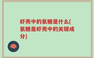 虾壳中的氨糖是什么(氨糖是虾壳中的关键成分)