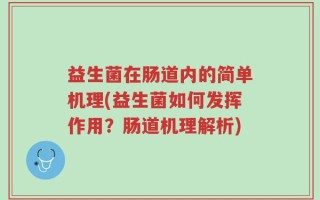 益生菌在肠道内的简单机理(益生菌如何发挥作用？肠道机理解析)