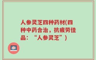 人参灵芝四种药材(四种中药合治，抗疲劳佳品：“人参灵芝”)