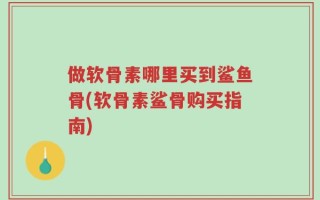做软骨素哪里买到鲨鱼骨(软骨素鲨骨购买指南)