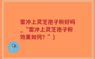 雷冲上灵芝孢子粉好吗_“雷冲上灵芝孢子粉效果如何？”)