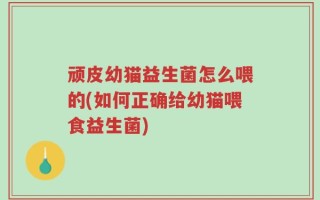 顽皮幼猫益生菌怎么喂的(如何正确给幼猫喂食益生菌)