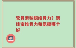 软骨素钠跟维骨力？澳佳宝维骨力和氨糖哪个好