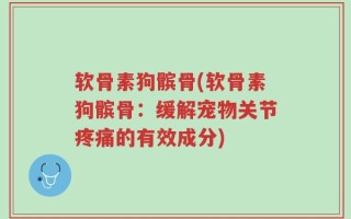 软骨素狗髌骨(软骨素狗髌骨：缓解宠物关节疼痛的有效成分)