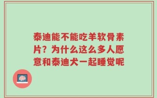 泰迪能不能吃羊软骨素片？为什么这么多人愿意和泰迪犬一起睡觉呢