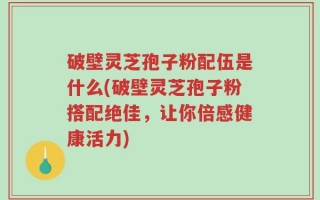 破壁灵芝孢子粉配伍是什么(破壁灵芝孢子粉搭配绝佳，让你倍感健康活力)