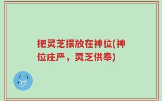 把灵芝摆放在神位(神位庄严，灵芝供奉)