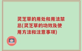 灵芝草的用处和用法禁忌(灵芝草的功效及使用方法和注意事项)