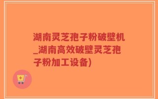 湖南灵芝孢子粉破壁机_湖南高效破壁灵芝孢子粉加工设备)