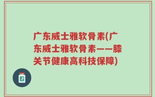 广东威士雅软骨素(广东威士雅软骨素——膝关节健康高科技保障)