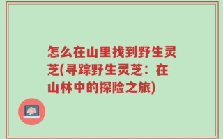 怎么在山里找到野生灵芝(寻踪野生灵芝：在山林中的探险之旅)