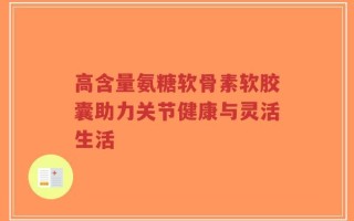 高含量氨糖软骨素软胶囊助力关节健康与灵活生活