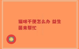 猫咪干便怎么办 益生菌来帮忙