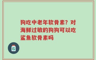 狗吃中老年软骨素？对海鲜过敏的狗狗可以吃鲨鱼软骨素吗