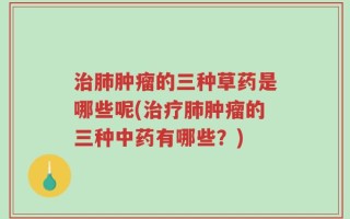治肺肿瘤的三种草药是哪些呢(治疗肺肿瘤的三种中药有哪些？)