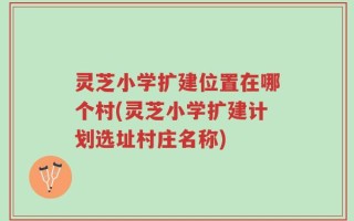 灵芝小学扩建位置在哪个村(灵芝小学扩建计划选址村庄名称)