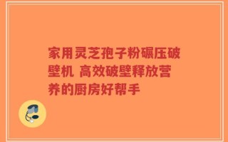 家用灵芝孢子粉碾压破壁机 高效破壁释放营养的厨房好帮手