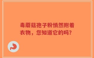 毒蘑菇孢子粉悄然附着衣物，您知道它的吗？