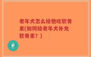 老年犬怎么给他吃软骨素(如何给老年犬补充软骨素？)
