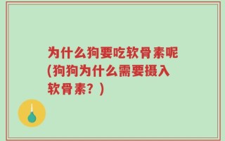 为什么狗要吃软骨素呢(狗狗为什么需要摄入软骨素？)