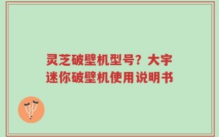 灵芝破壁机型号？大宇迷你破壁机使用说明书