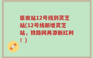 臣田站12号线到灵芝站(12号线新增灵芝站，铁路网再添新红利！)