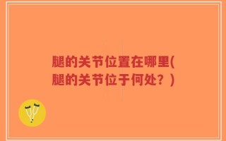 腿的关节位置在哪里(腿的关节位于何处？)