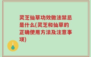 灵芝仙草功效做法禁忌是什么(灵芝和仙草的正确使用方法及注意事项)