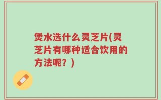 煲水选什么灵芝片(灵芝片有哪种适合饮用的方法呢？)