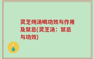 灵芝炖汤喝功效与作用及禁忌(灵芝汤：禁忌与功效)