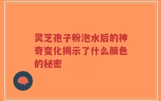 灵芝孢子粉泡水后的神奇变化揭示了什么颜色的秘密