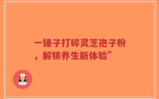 一锤子打碎灵芝孢子粉，解锁养生新体验”