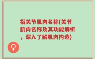 指关节肌肉名称(关节肌肉名称及其功能解析，深入了解肌肉构造)