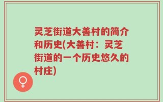 灵芝街道大善村的简介和历史(大善村：灵芝街道的一个历史悠久的村庄)