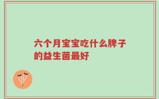 六个月宝宝吃什么牌子的益生菌最好