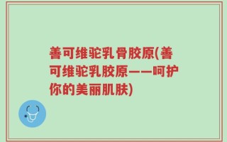 善可维驼乳骨胶原(善可维驼乳胶原——呵护你的美丽肌肤)